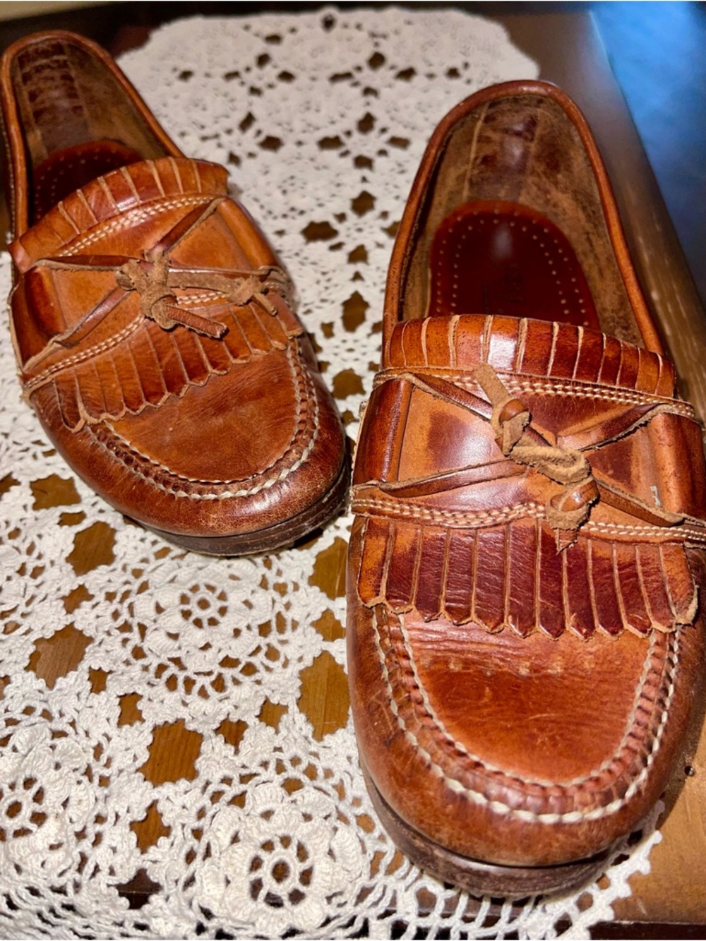 Cole Haan Men's Tassel Kiltie Loafers - Chestnut Brown Leather